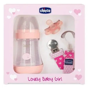 CHICCO SET REGALO BIBERON PERFECT5 BIBERON+CHUPETE+PORTA CHUPETE ROSA 20211-61 AZUL 20211-62