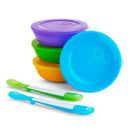 @MUNCHKIN ALIMENTACIÓN BOWLS C/ TAPA + 2 CUCHARITAS SET X4 MU43877- 438677