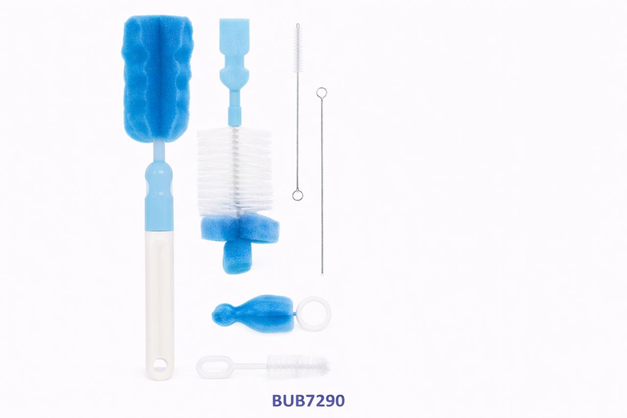 BUBA CEPILLO P/BIBERON DE 6 PIEZAS AZUL BUB7290 - ROSA BUB7291