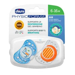 CHICCO CHUPETE PHYSIO AIR CAUCHO/LÁTEX 2 UNIDADES 6-16 MESES ROSA 75022-11 - AZUL 75022-21
