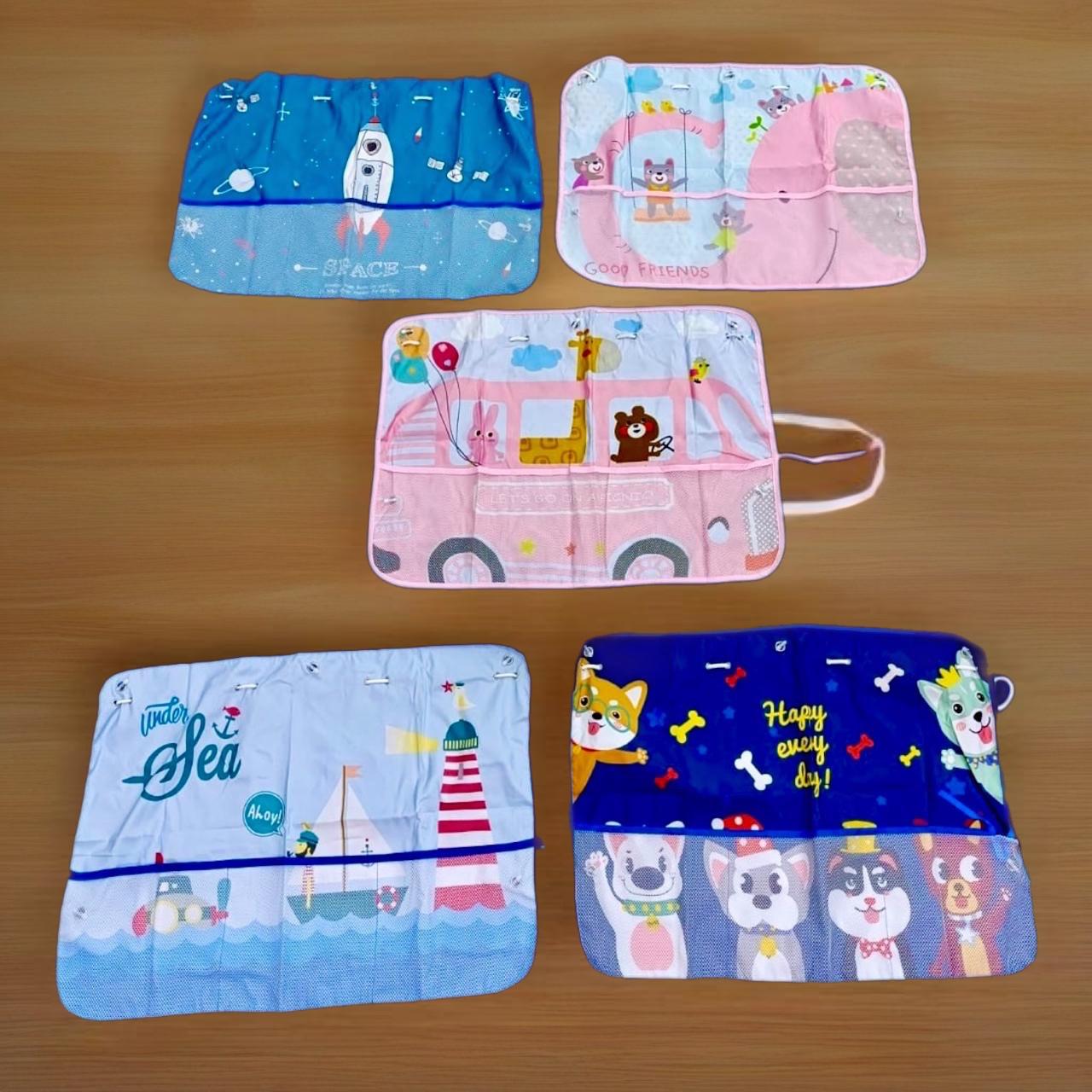 NUEVO CORTINA PARASOL CON ORGANIZADOR PARA AUTO PARA BEBES/INFANTIL MEDIDA 67X48CM - 350098