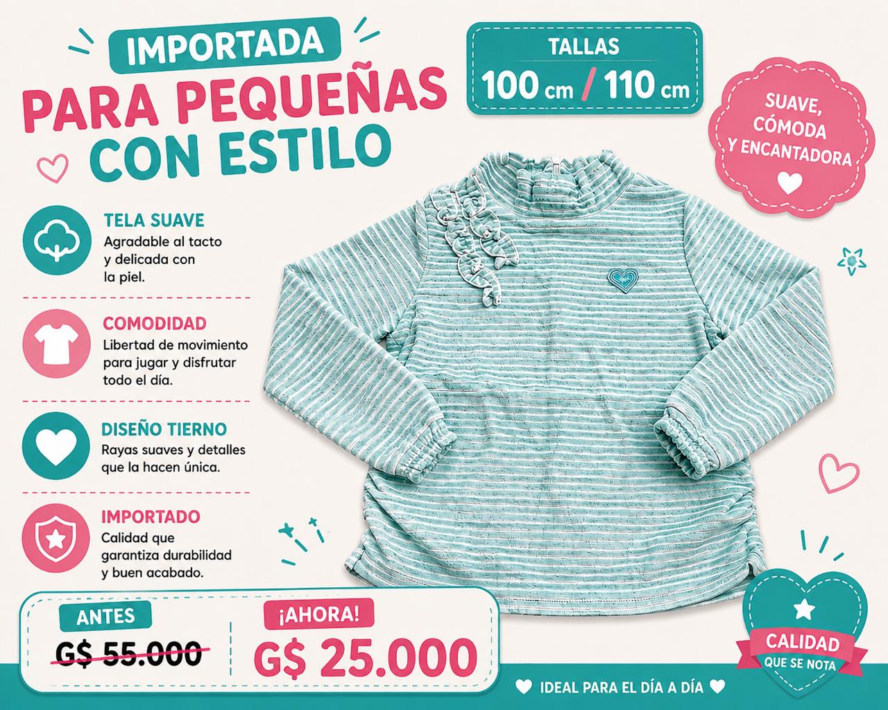 Ropa Infantil ✨ Blusa Infantil Importada Para Niña 💚