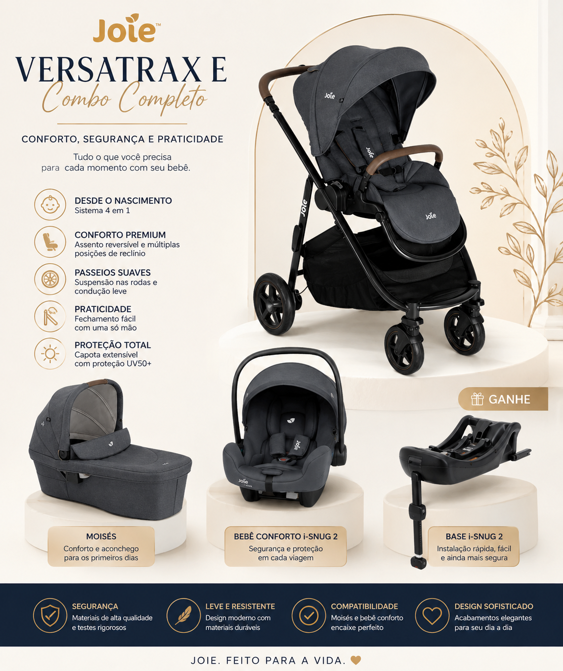 Joie Versatrax E – Combo Completo para tu Bebé
El Joie Versatrax E es un sistema de viaje premium, diseñado para brindar comodidad, seguridad y practicidad desde el nacimiento.
✨ 💛💛