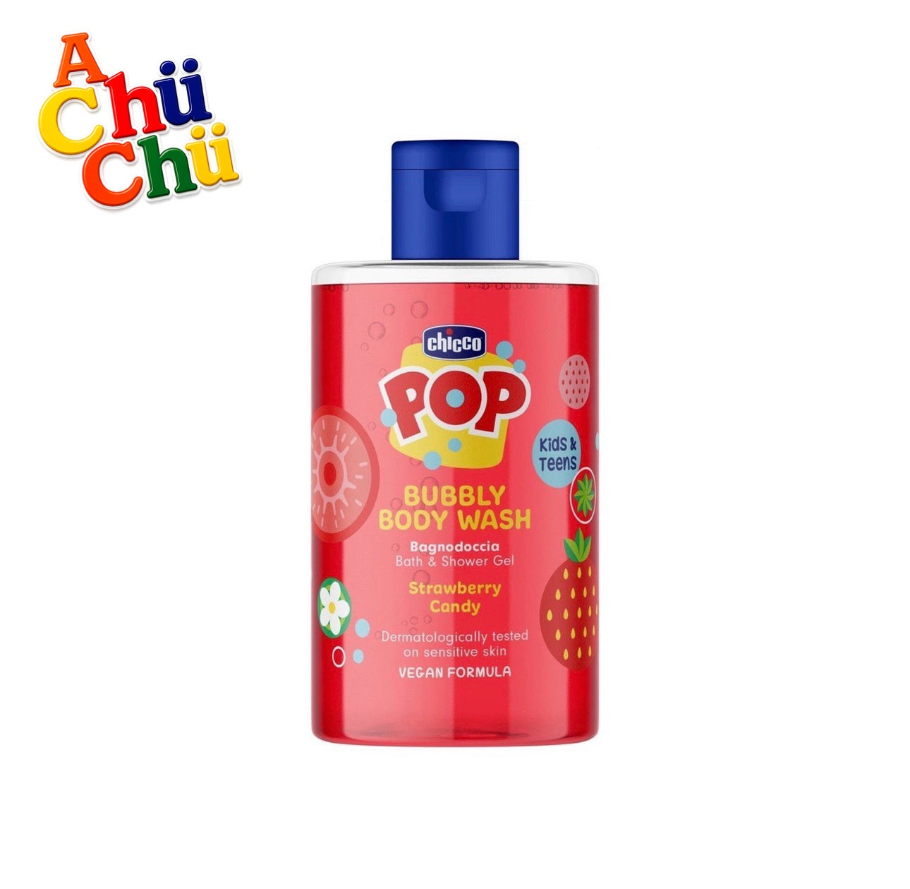 🍓 Chicco POP Gel de Baño Bubbly Strawberry Candy – 300 ml - Código: 12370-00 | Ref.: 180110