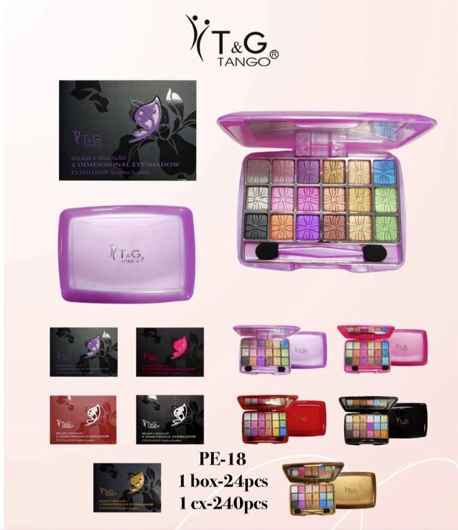 🌈 T&G MINI KIT 18 COLORES DE SOMBRAS PE-18 x24 Box 💛
