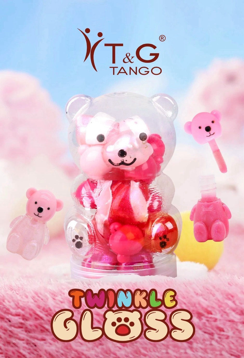 🧸 T&G GLOSS OSITOS • TUBO CON 10 PIEZAS PG-1026 💛