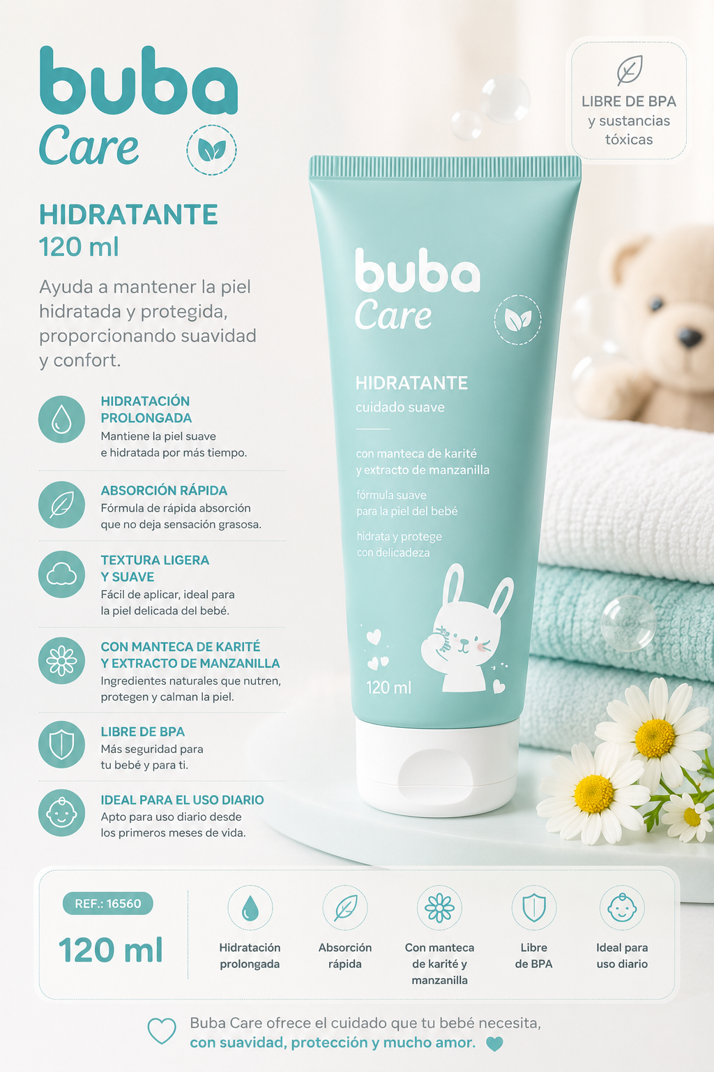 💚 Buba Care para Bebé Hidratante 120ml
Bub16560