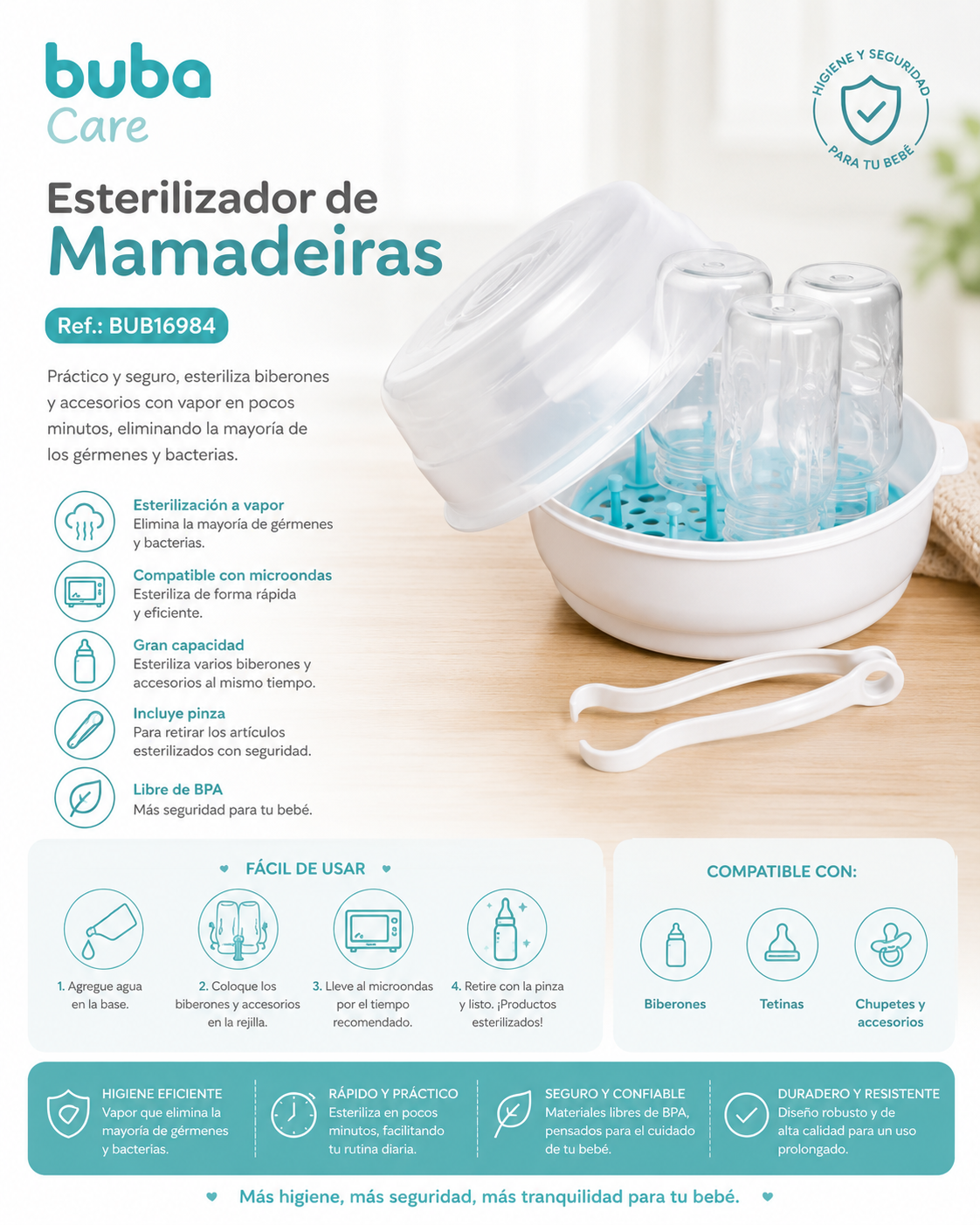 Buba Esterilizador para Biberones - BUB16984 💚