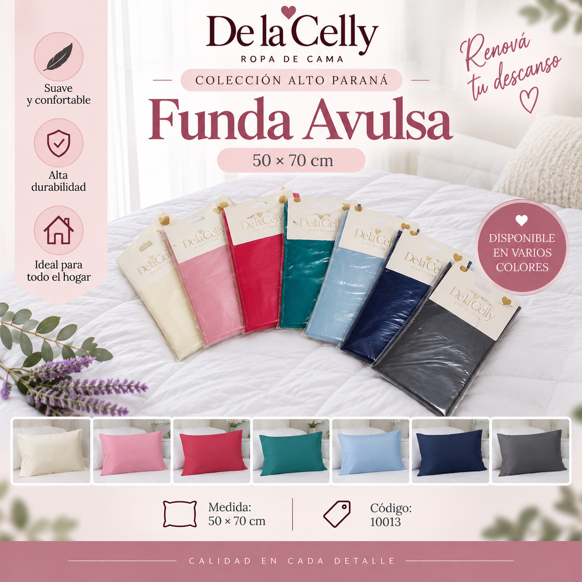 Hogar ✨ Funda Avulsa – 50 × 70 cm 💛