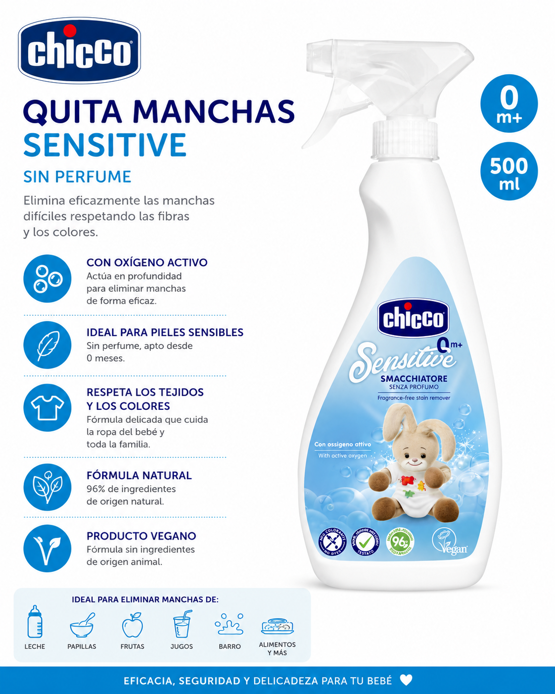 Chicco Higiene Limpieza Quita Manchas Spray 500ml
10102-00 - 122240