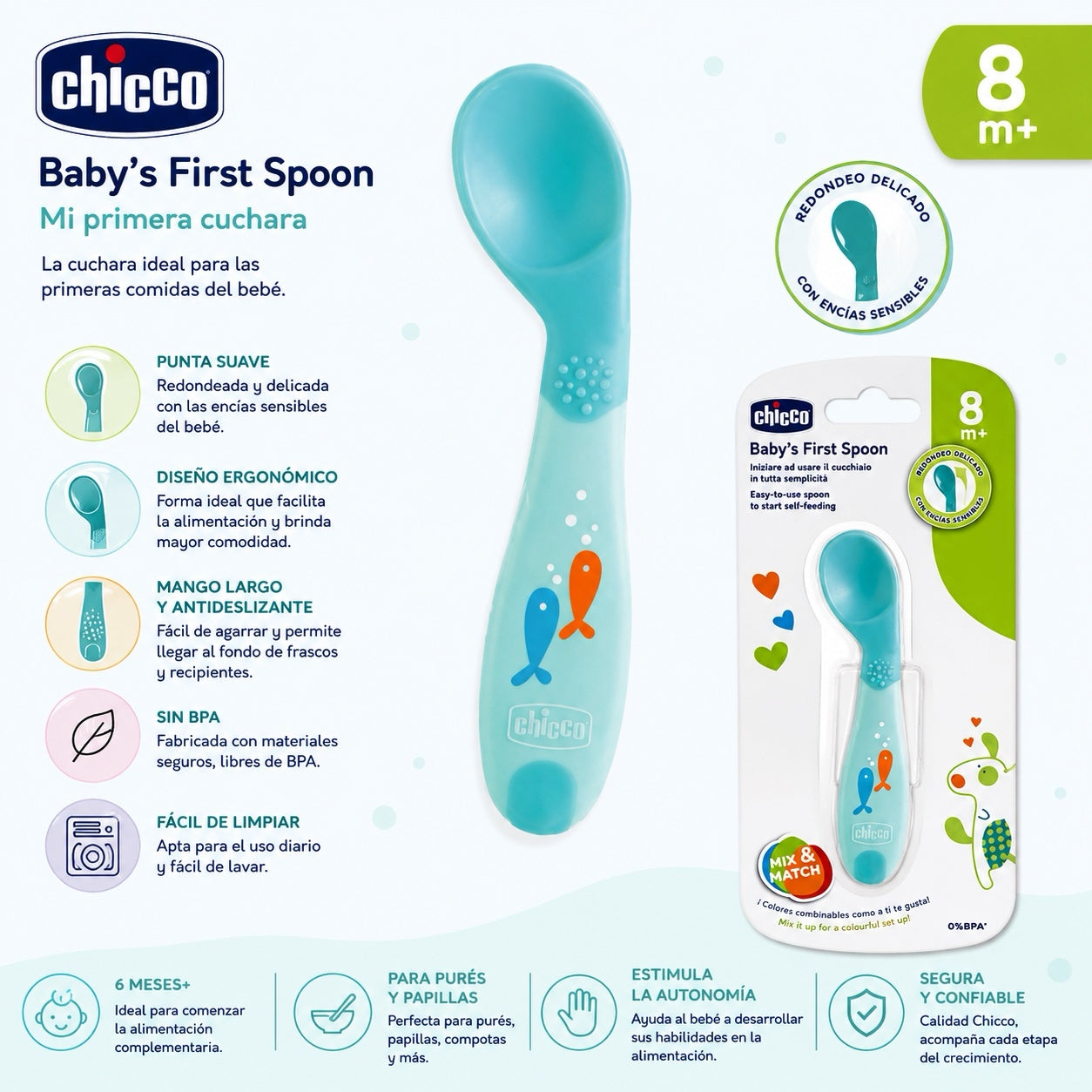 Chicco Primera cuchara (Verde) 8M+ 16100-20