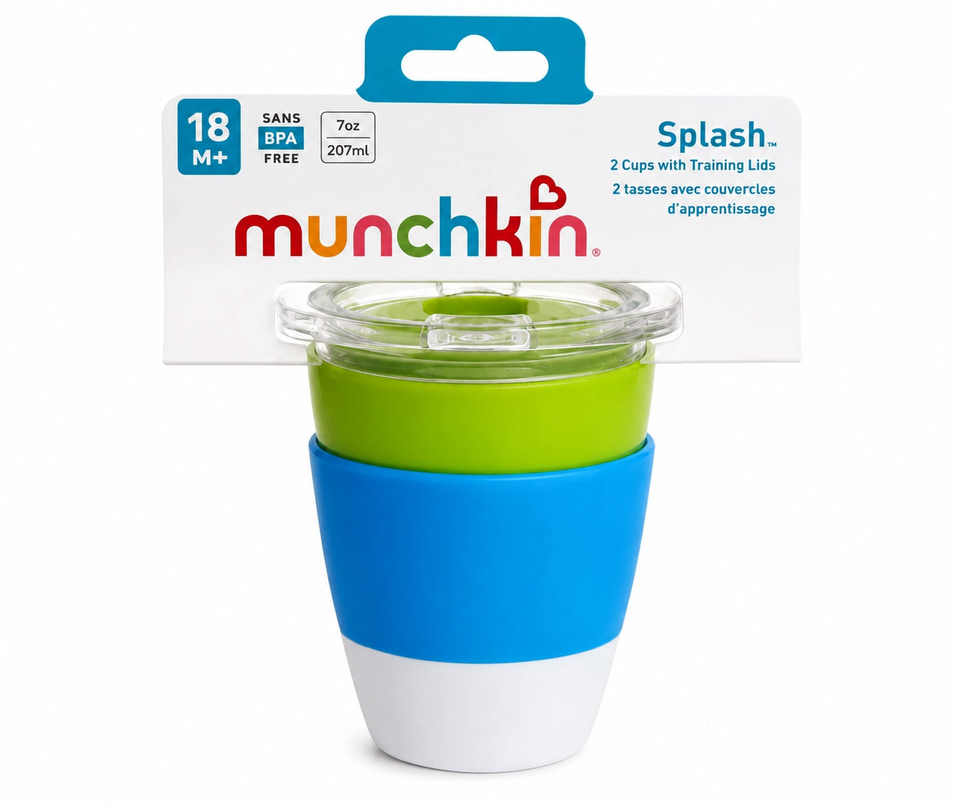 Munchkin Alimentación Vasitos Splash C/Tapa Verde - Azul / Rosa Pack X2 18m+ 207ML MU11435 - 114885