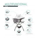 PREMIUM BABY CUNA MULTIFUNCION 6EN1 MELODIAS+MECEDORAS+MOISES+GRIS+VIBRACION R.N-9/15KG PB2216 - 2037441