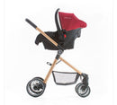 @PREMIUM BABY CARRITO MOISES CON BABY SEAT+BASE MIKE 3EN1 COLOR GRIS-NEGRO-BORDO
