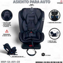 SILLA DE AUTO ROTACION 360°C/5 POSICION DE RECLINACION + ISOFIX R.N-36KILOS MBP-SA801GRIS