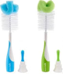 MUNCHKIN CEPILLO 2EN1 CON ESPONJA PARA MAMADERAS Y TETINAS X2 COLOR VERDE Y AZUL 160219