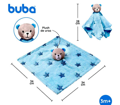 # BUBA MANTITA DE APEGO ELEFANTE GRIS - ESTRELLA C/OSITO AZUL / ROSA