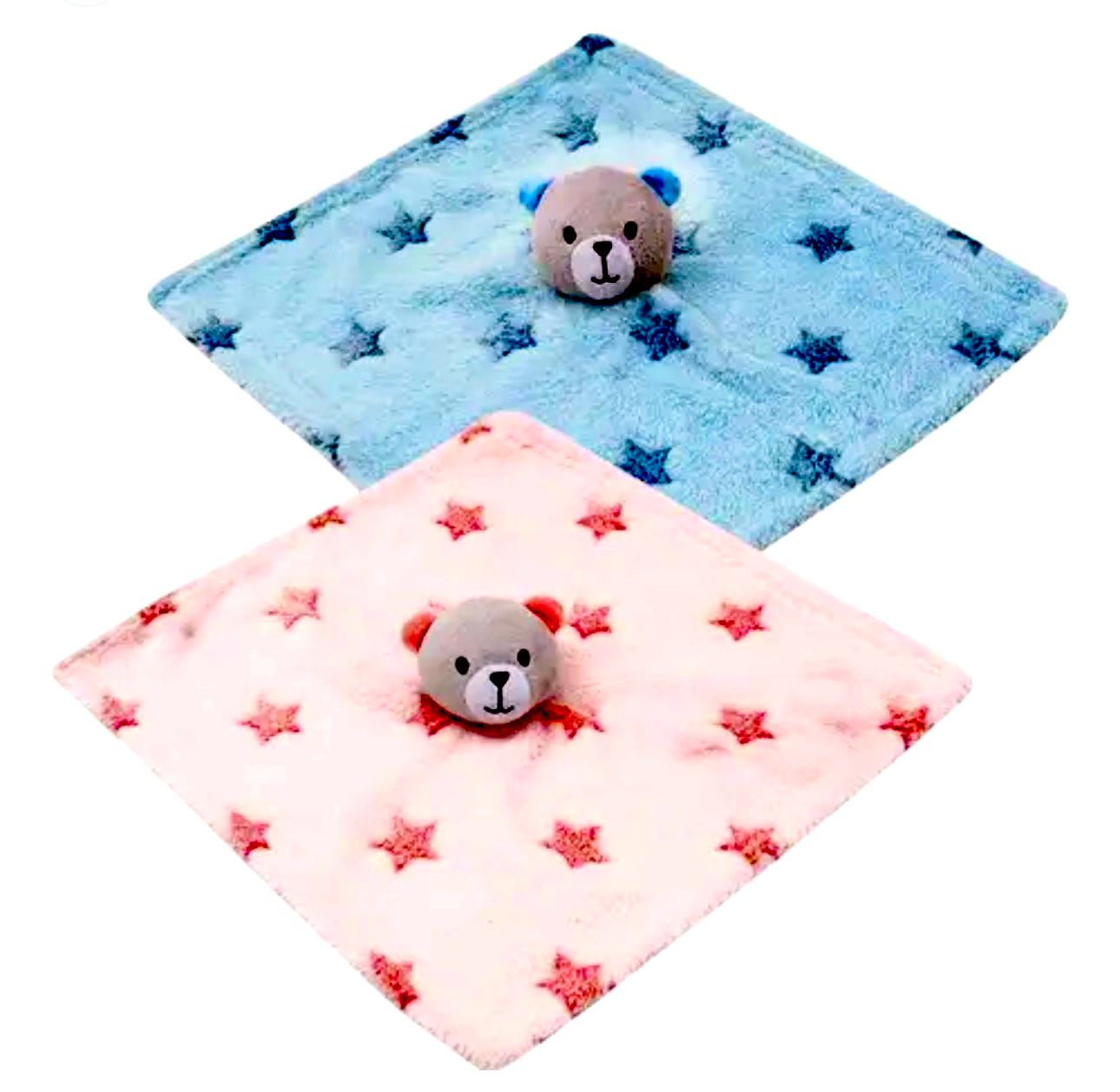 # BUBA MANTITA DE APEGO ELEFANTE GRIS - ESTRELLA C/OSITO AZUL / ROSA
