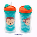 BUBA BOTELLA C/PAJITA RETRÁCTIL DOBLE PARED 320ML LEON - MONITO - UNICORNIO