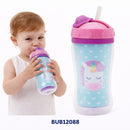 BUBA BOTELLA C/PAJITA RETRÁCTIL DOBLE PARED 320ML LEON - MONITO - UNICORNIO
