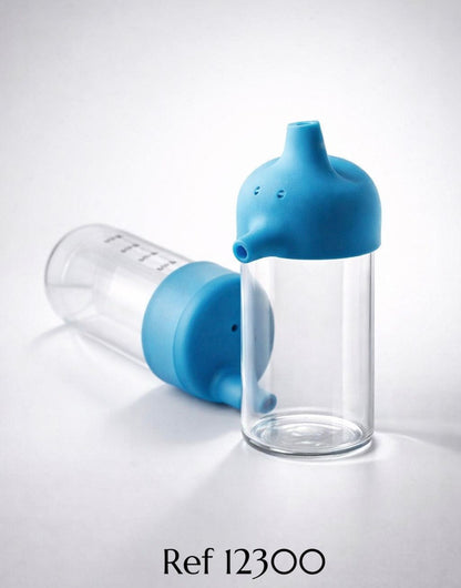 BOQUILLA DE SILICONA ANTIDERRAME BPA FREE 9M+ AZUL - ROJO 12300