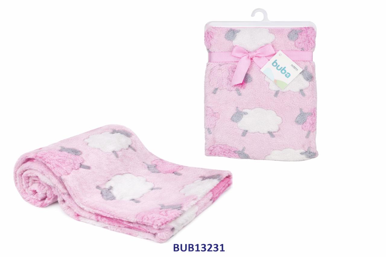 BUBA MANTITA ULTRA-SUAVE DE 75CM ESTRELLA AZUL/ROSA - OVEJITA CELESTE/ROSA