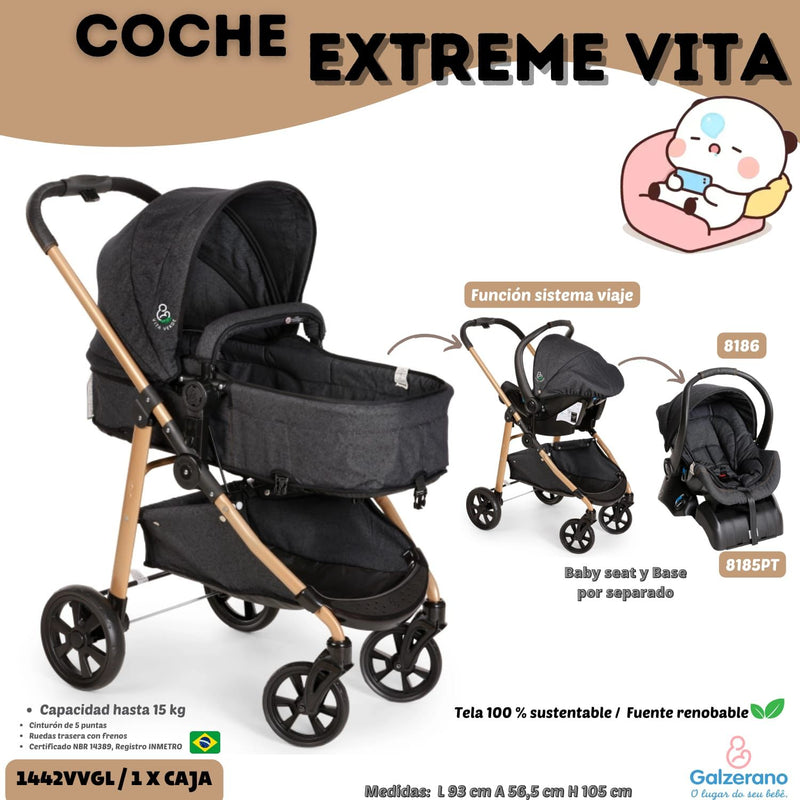 GALZERANO CARRITO MOISES 2EN1 EXTREME - NEGRO 1442