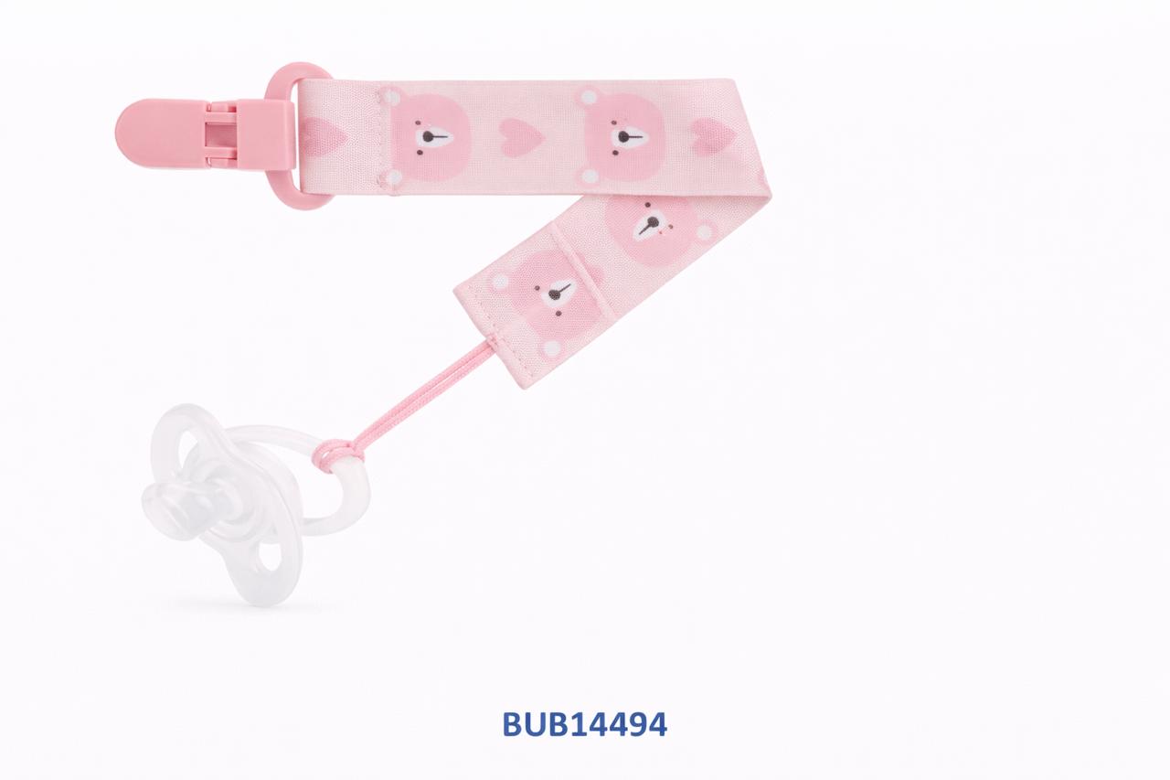 BUBA PRENDEDOR DE CHUPETE OSITO 3M+ AZUL  BUB14495 - ROSA BUB14494