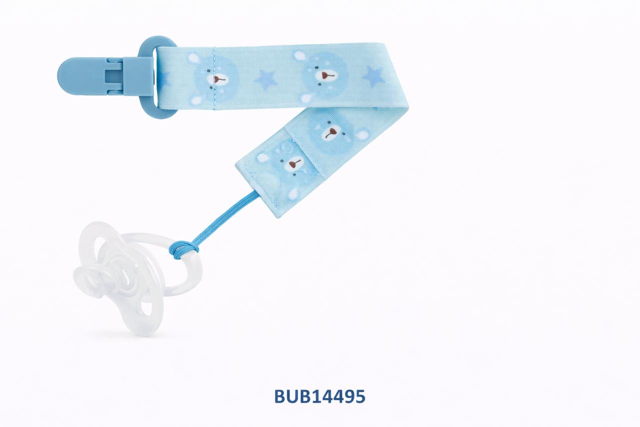 BUBA PRENDEDOR DE CHUPETE OSITO 3M+ AZUL  BUB14495 - ROSA BUB14494