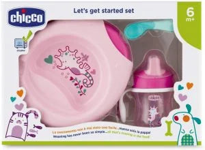 CHICCO SET DE COMIDA ROSA C/ CUCHARA AZUL 6M+ 16200-20 - 4086672