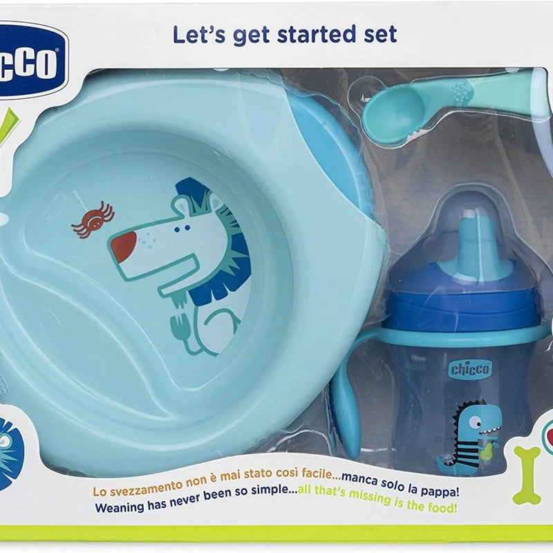 CHICCO SET DE COMIDA ROSA C/ CUCHARA AZUL 6M+ 16200-20 - 4086672