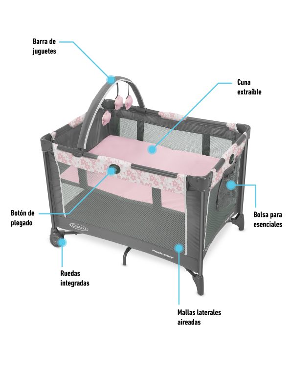 @ GRACO CUNA CORRALITO ON THE GO - KATE - COMPACTO -20% CUNA R.N-7KG - CORRAL P/NIÑA 89CM - GR2139039 - 175666