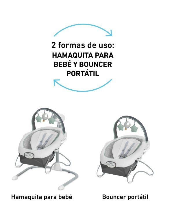 GRACO HAMAQUITA 2EN1 SOOTHE N' SWAY - DERBY BOUCER BALANCEO+RECLINACION+VIBRACION+CANCIONES+C.ELÉCTRICA - GR2140066 - 177189