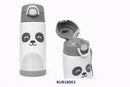 BUBA BOTELLA TÉRMICA DE DOBLE PARED C/PAJITA C/DISEÑO 400ML GATITO CORAL - OSITO ROSA - OSITO AZUL - OSO VERDE - PANDA