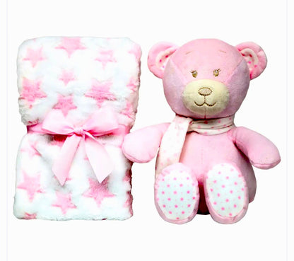 # BUBA MANTITA SET REGALO + OSITO AZUL - OSITO ROSA - OSITO BEIGE 3M+