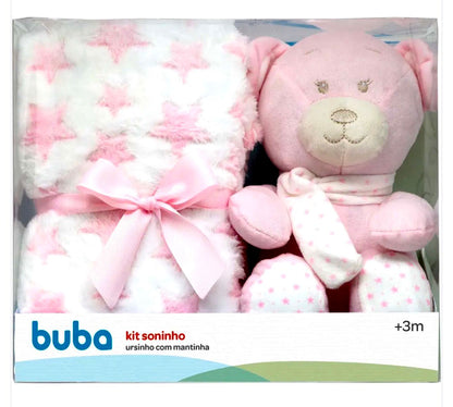 # BUBA MANTITA SET REGALO + OSITO AZUL - OSITO ROSA - OSITO BEIGE 3M+