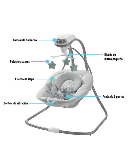 GRACO HAMAQUITA SIMPLE IVY R.N-14KG 15 CANCIONES+6 VELOCIDAD AJUSTES+VIBRACIONES ELECTRICO & PILAS GR2156174 - 181315