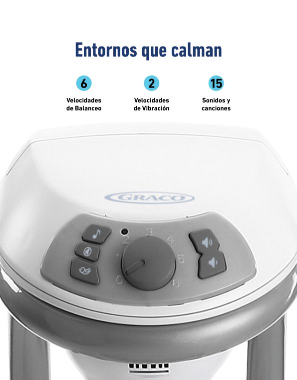 GRACO HAMAQUITA SIMPLE IVY R.N-14KG 15 CANCIONES+6 VELOCIDAD AJUSTES+VIBRACIONES ELECTRICO & PILAS GR2156174 - 181315