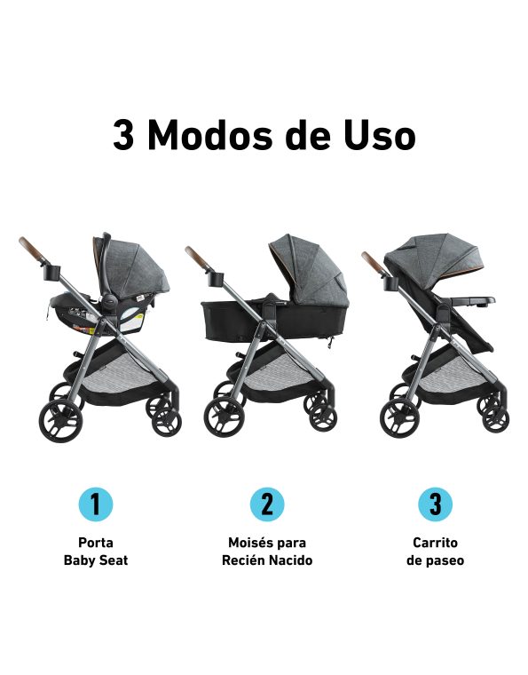 # GRACO CARRITO TRAVEL SYSTEM+BABY SEAT SNUGRIDE35 MODES TRIO HEMLOCK - R.N-16/22KG - GR2164695- 181858