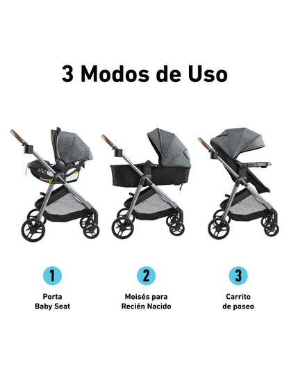 # GRACO CARRITO TRAVEL SYSTEM+BABY SEAT SNUGRIDE35 MODES TRIO HEMLOCK - R.N-16/22KG - GR2164695- 181858
