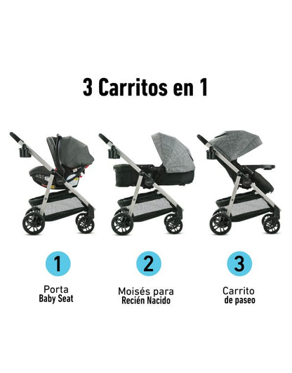 # GRACO CARRITO TRAVEL SYSTEM+BABY SEAT SNUGRIDE35 MODES PRAMETTE 3EN1 - ELLINGTON - R.N-16/22KG - GR2173529 - 184835