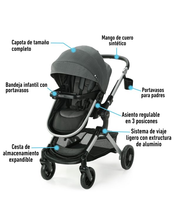 @GRACO CARRITO TRAVEL SYSTEM+BABY SEAT SNUGRIDE35 MODES NEST 3EN1 - SULLIVAN - R.N-16/22KG - GR2173542 - 184866