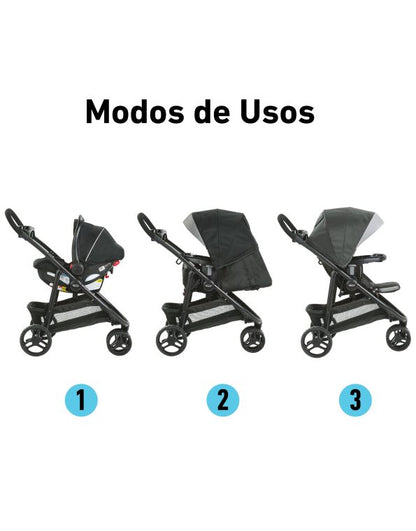 # GRACO CARRITO TRAVEL SYSTEM+BABY SEAT SNUGRIDE35 MODES 3LITE DLX - WEST POINT 3RUEDAS R.N-16/22KG - GR2174257 - 184989