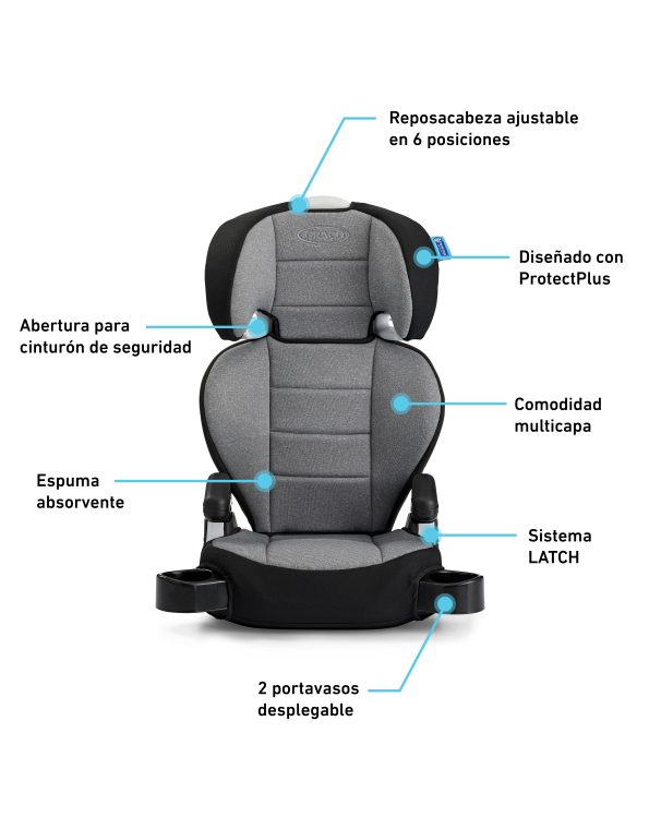 @ GRACO CAR SEAT ELEVADOR C/ RESPALDO TURBOBOSTER 2.0 - DECLAN 18-45KG / 4-10 Años GR2184596-C - 185894