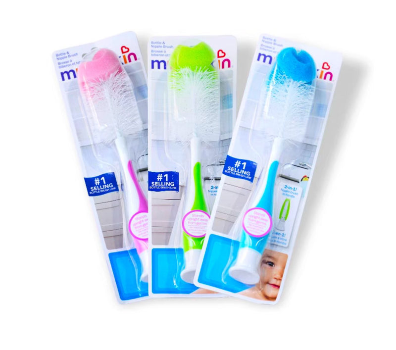 MUNCHKIN LIMPIEZA CEPILLO 2EN1 CON ESPONJA PARA MAMADERAS Y TETINAS MU16020 - 160202