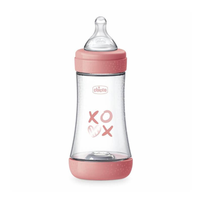 CHICCO BIBERON PERFECT 5 240ML SILICONA 2M+ AZUL-ROSA-AMARILLO 20223-11 - 20223-21 - 20223-31