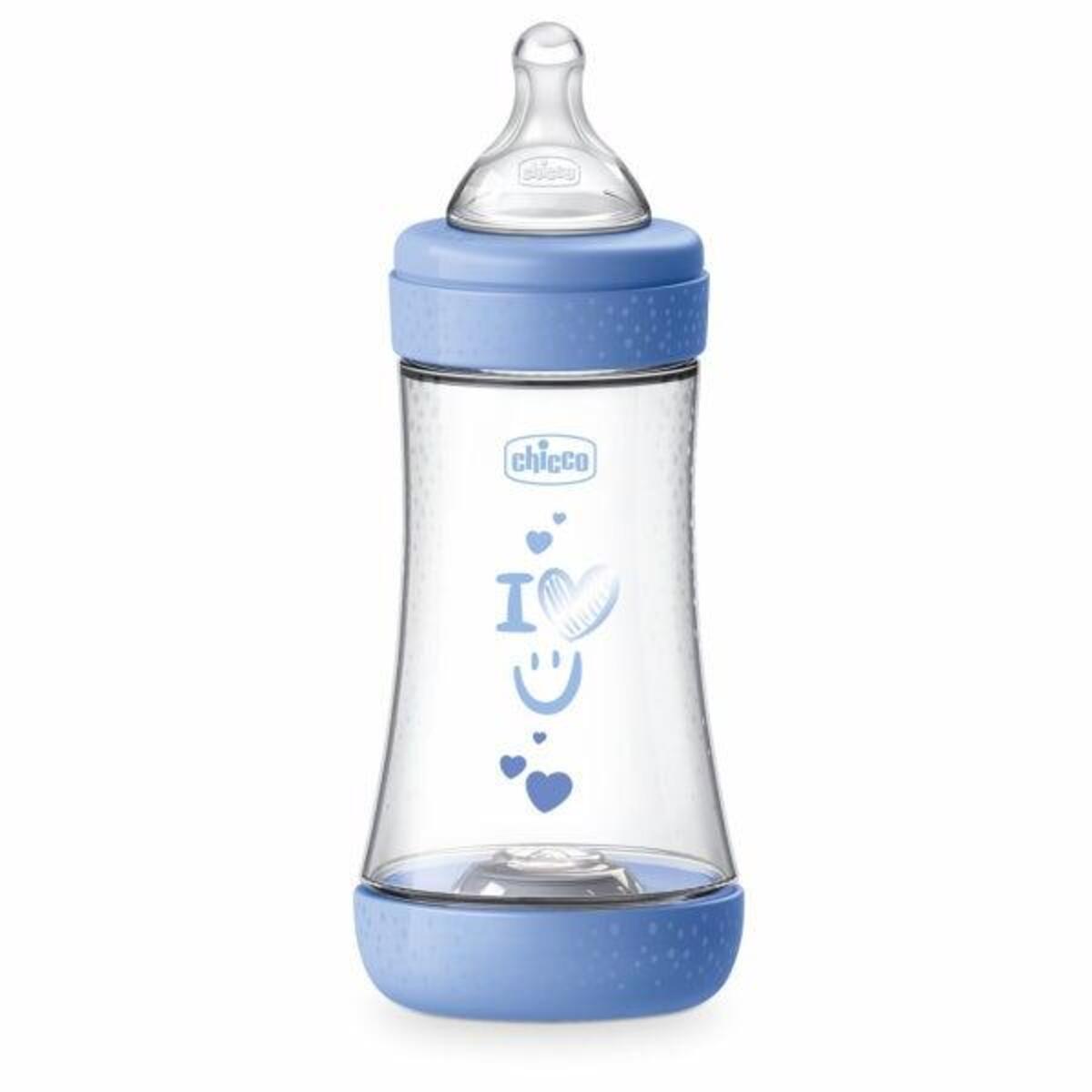 CHICCO BIBERON PERFECT 5 240ML SILICONA 2M+ AZUL-ROSA-AMARILLO 20223-11 - 20223-21 - 20223-31