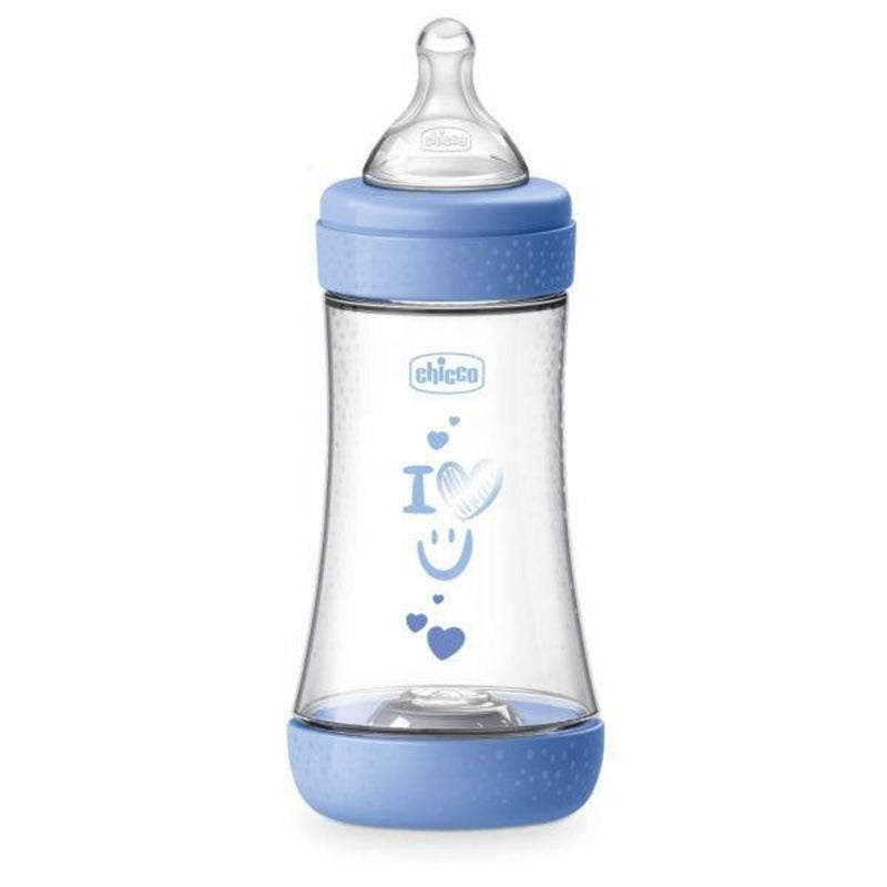 CHICCO BIBERON PERFECT 5 240ML SILICONA 2M+ AZUL-ROSA-AMARILLO 20223-11 - 20223-21 - 20223-31