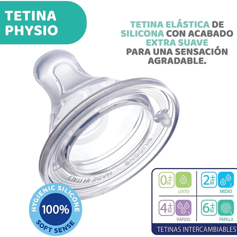 CHICCO TETINA PHYSIO PERFECT5 FLUJO PAPILLA SILICONA X2 6M+ 20347-00 - 122226