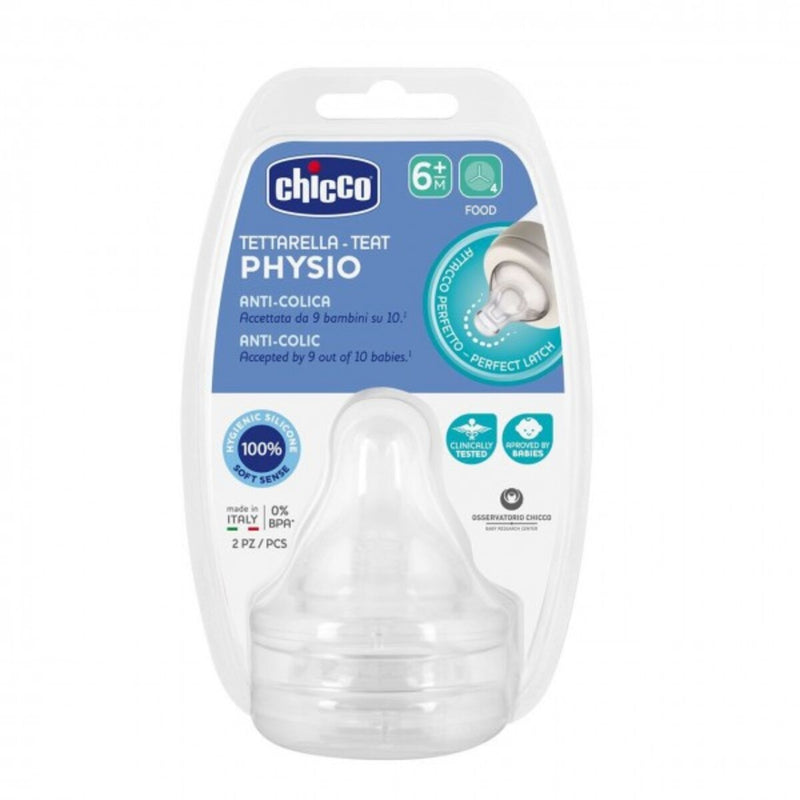 CHICCO TETINA PHYSIO PERFECT5 FLUJO PAPILLA SILICONA X2 6M+ 20347-00 - 122226